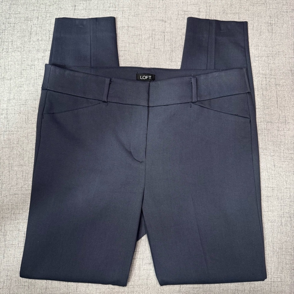 LOFT Marisa Skinny Slim Ankle Pencil Dress Pants Gray Size 8 - Picture 7 of 10